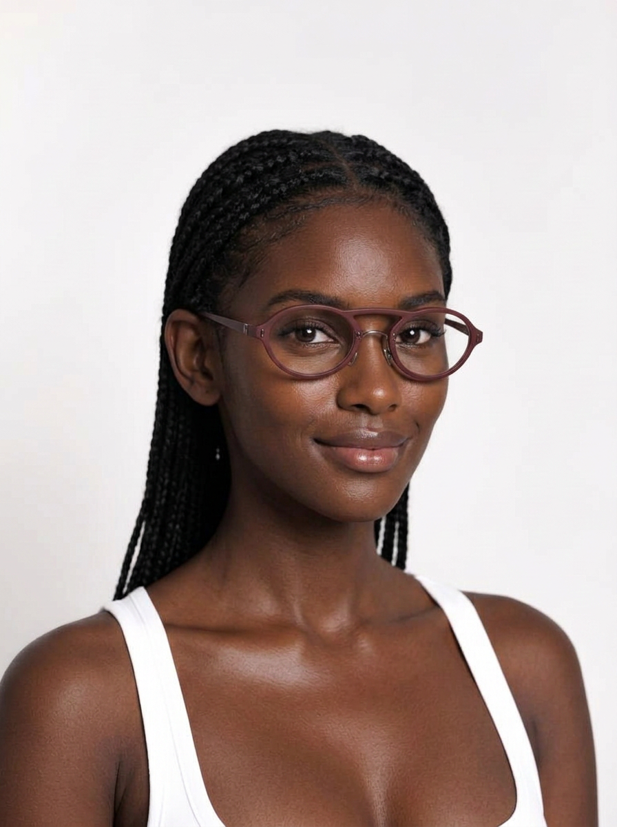 Model wearing Director in Burgundy