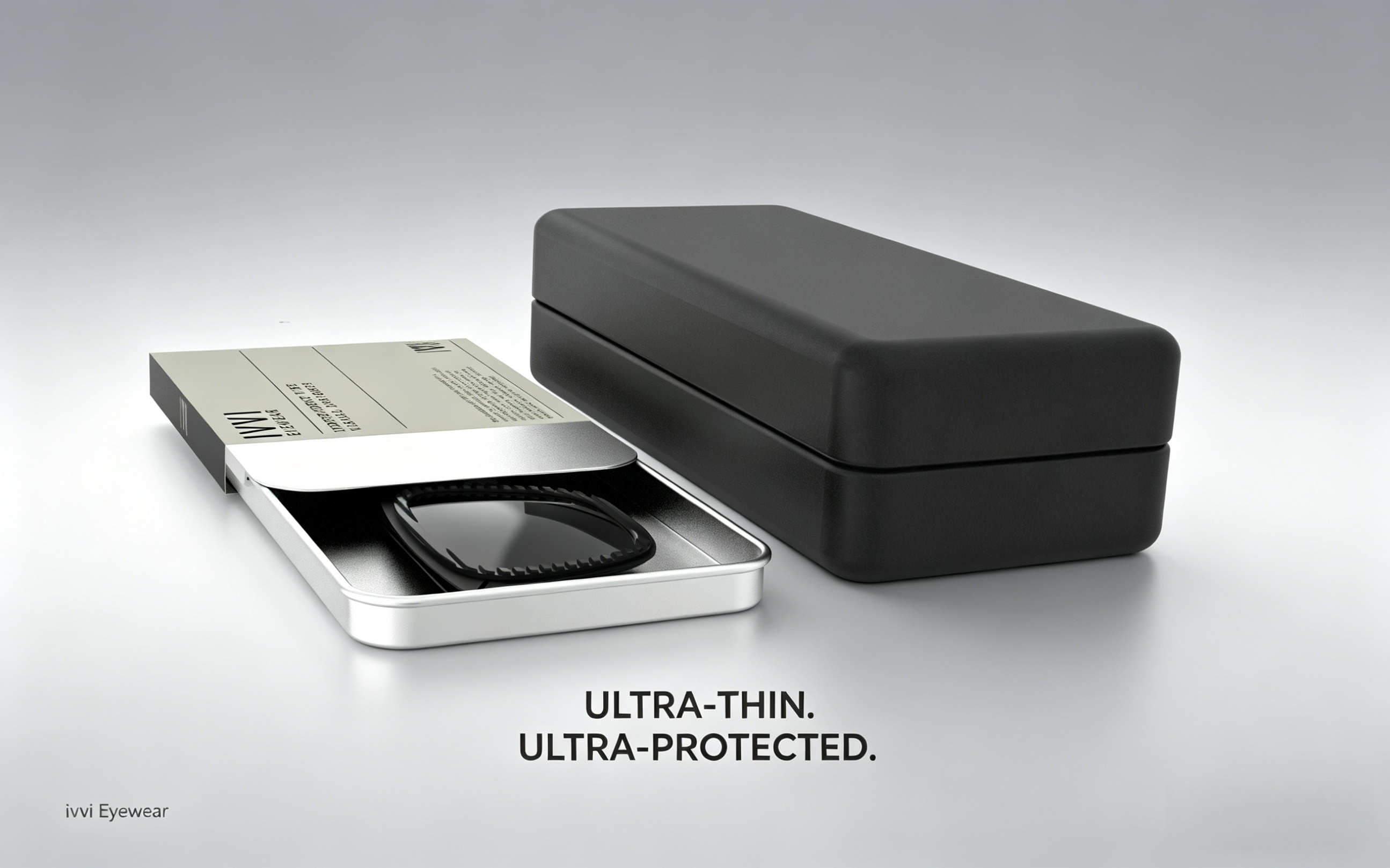 IVVI case — open silver tray with closed black case