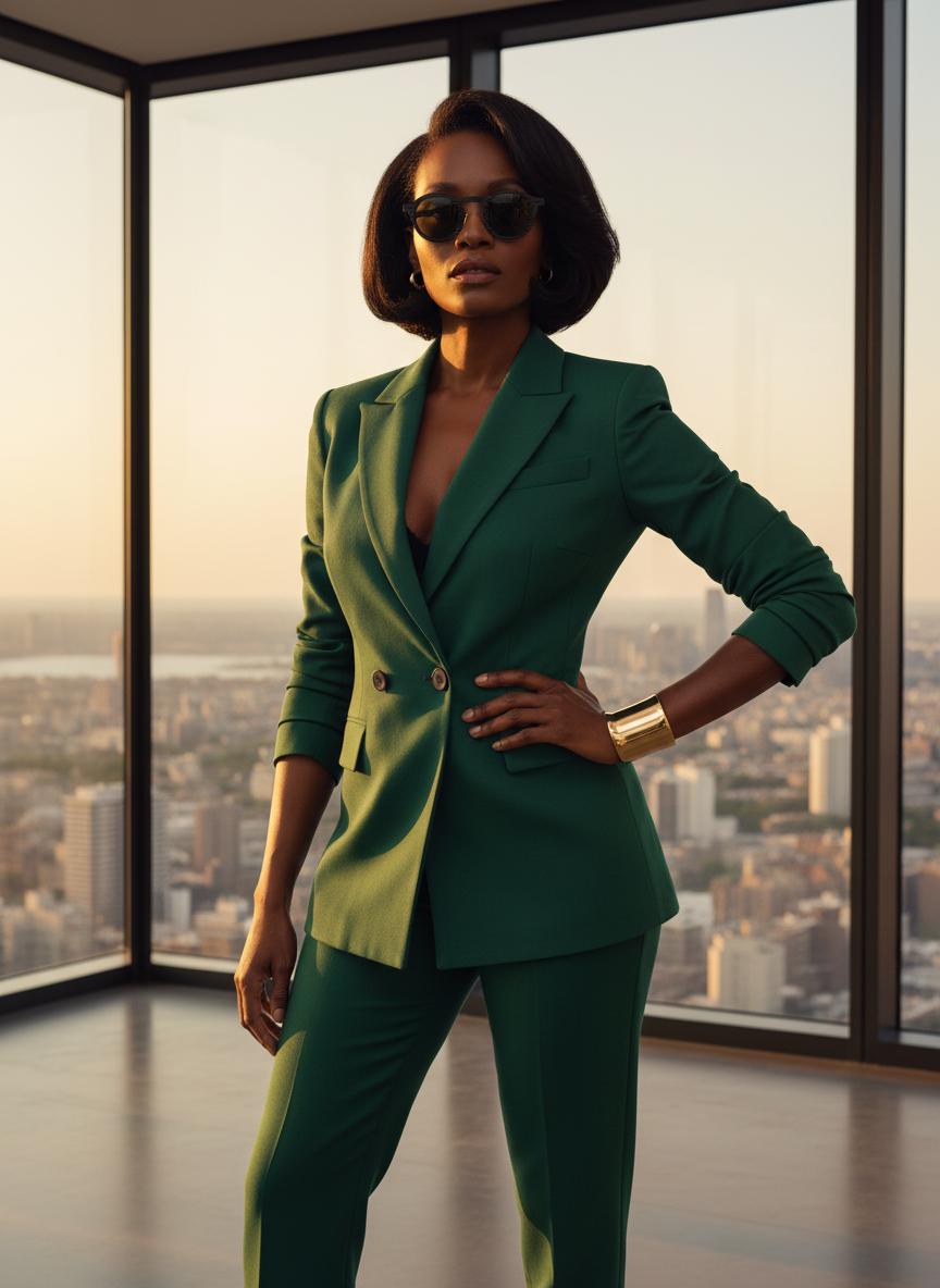 Executive — emerald suit