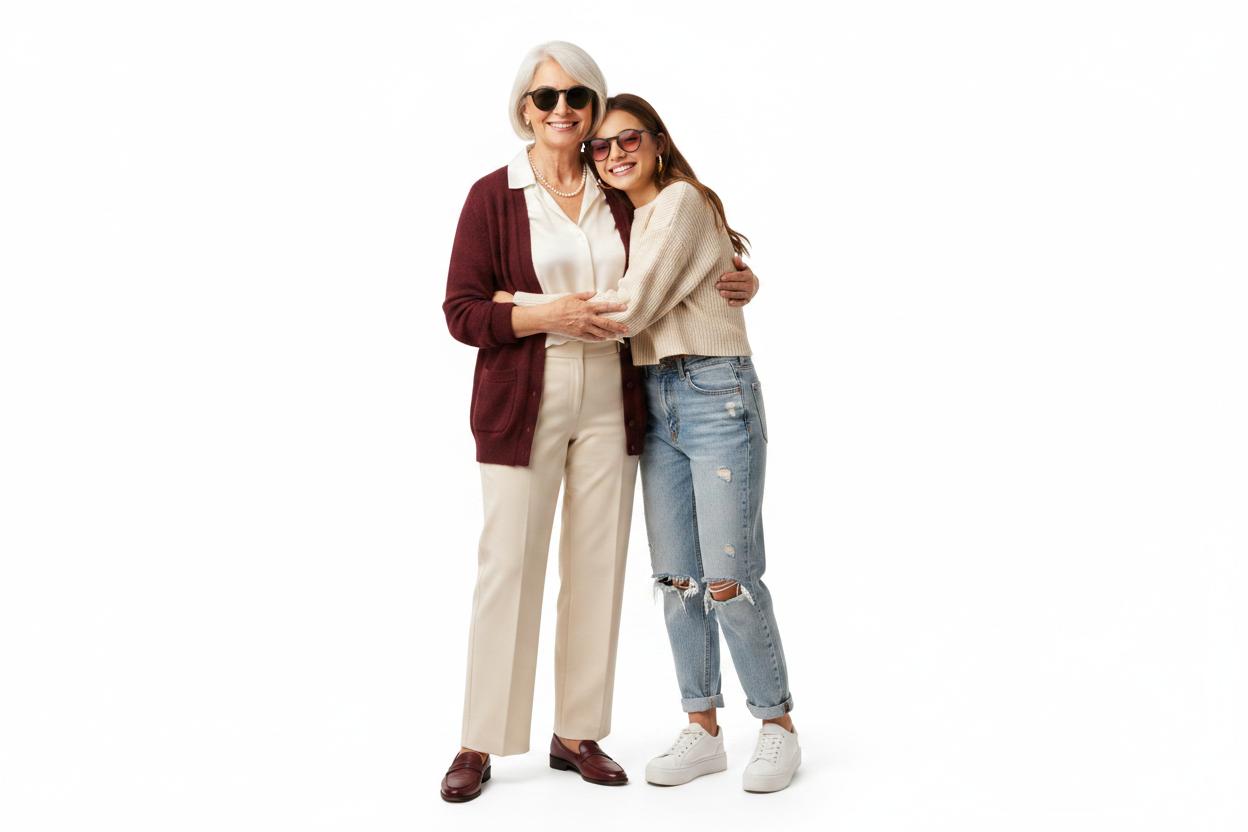 Grandmother and granddaughter wearing IVVI sunglasses