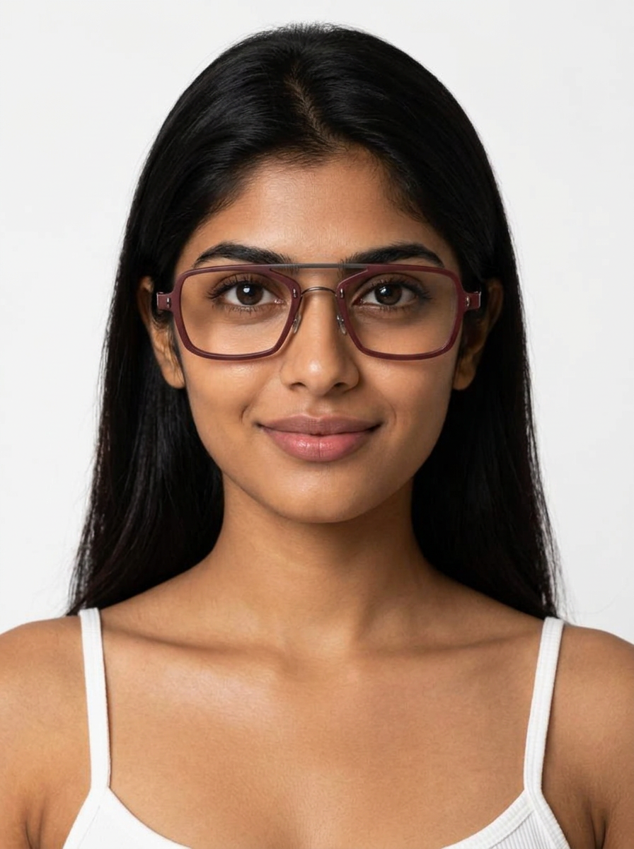 Model wearing Bester in Burgundy
