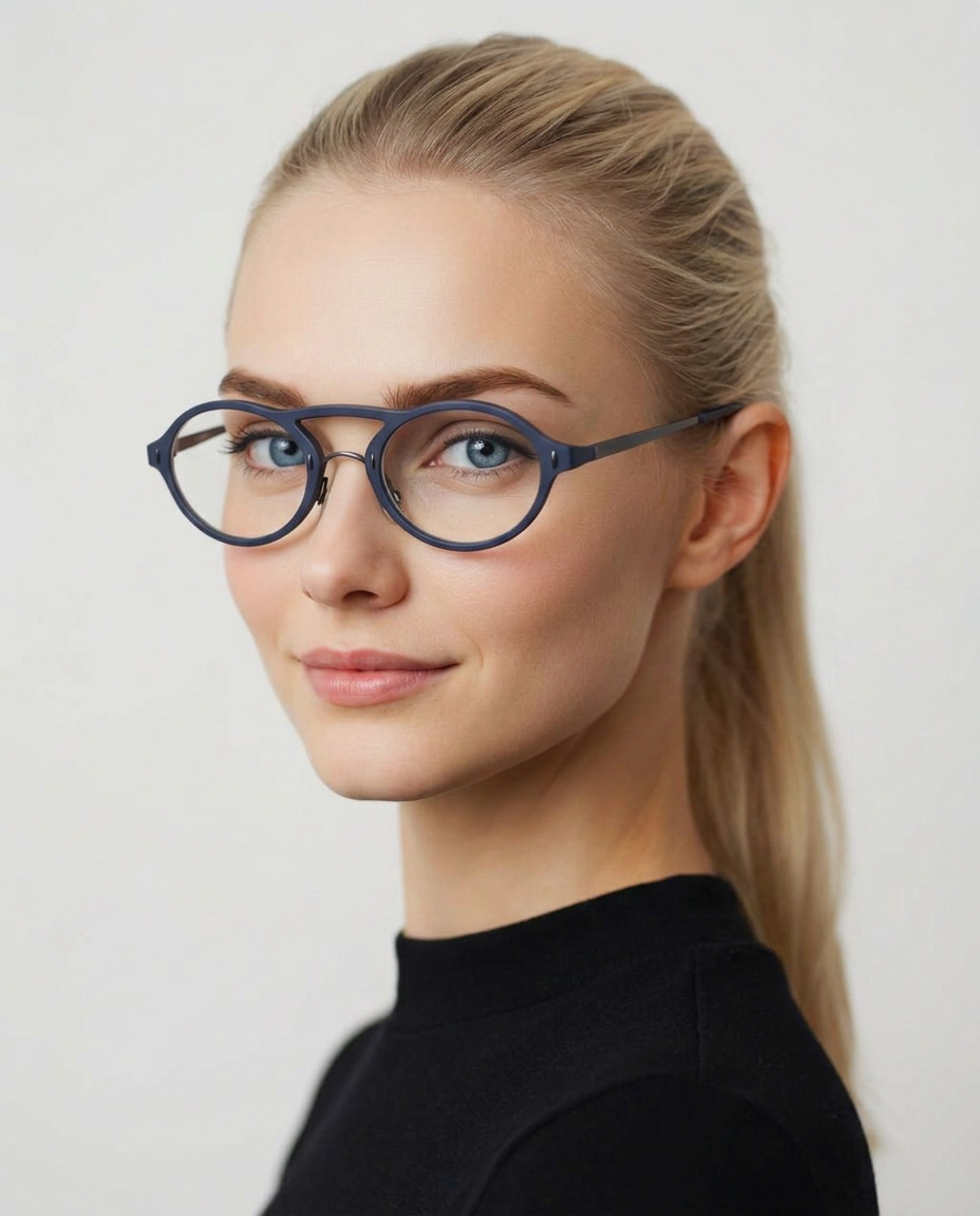 Model wearing Director in Dark blue