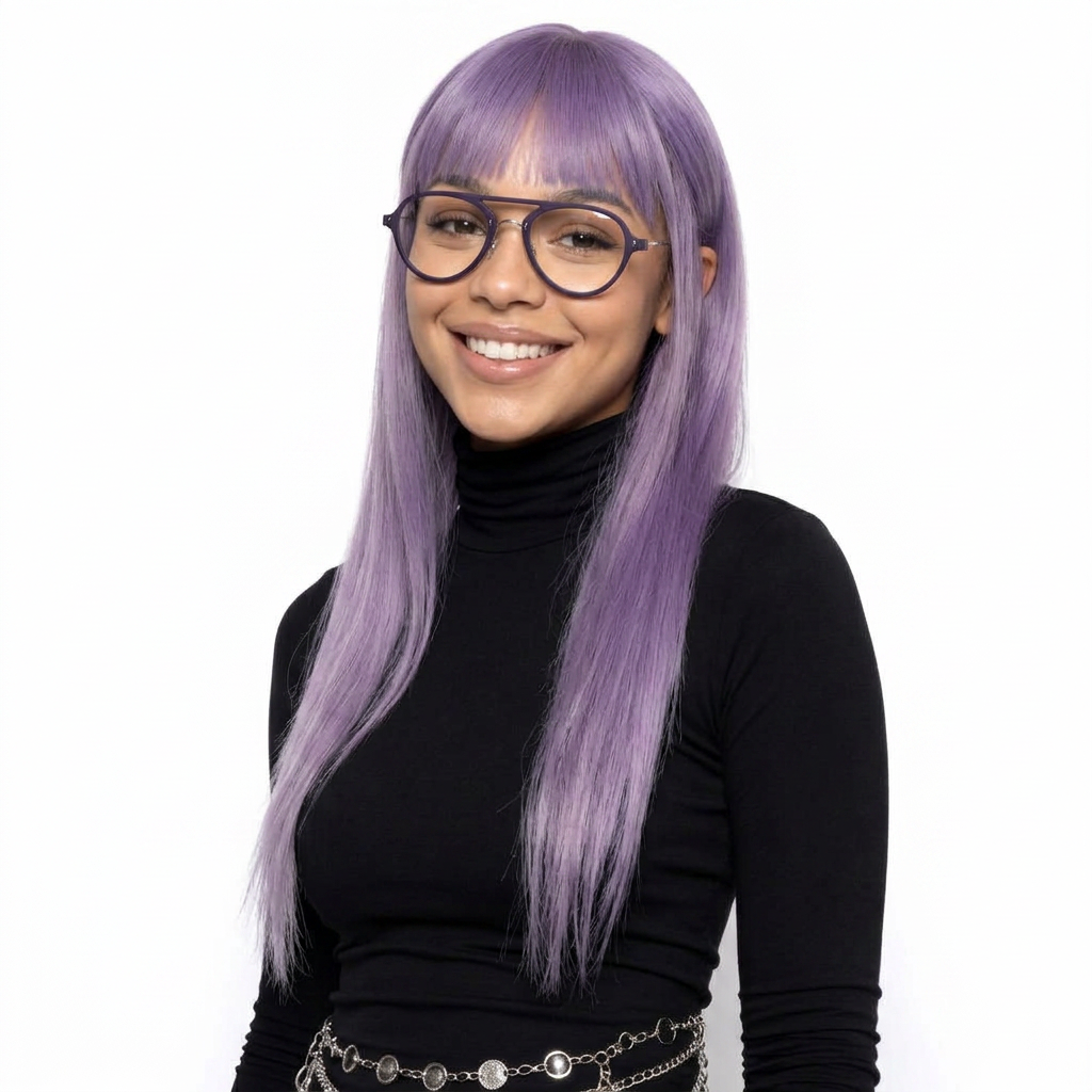 Model wearing Forward in Violet