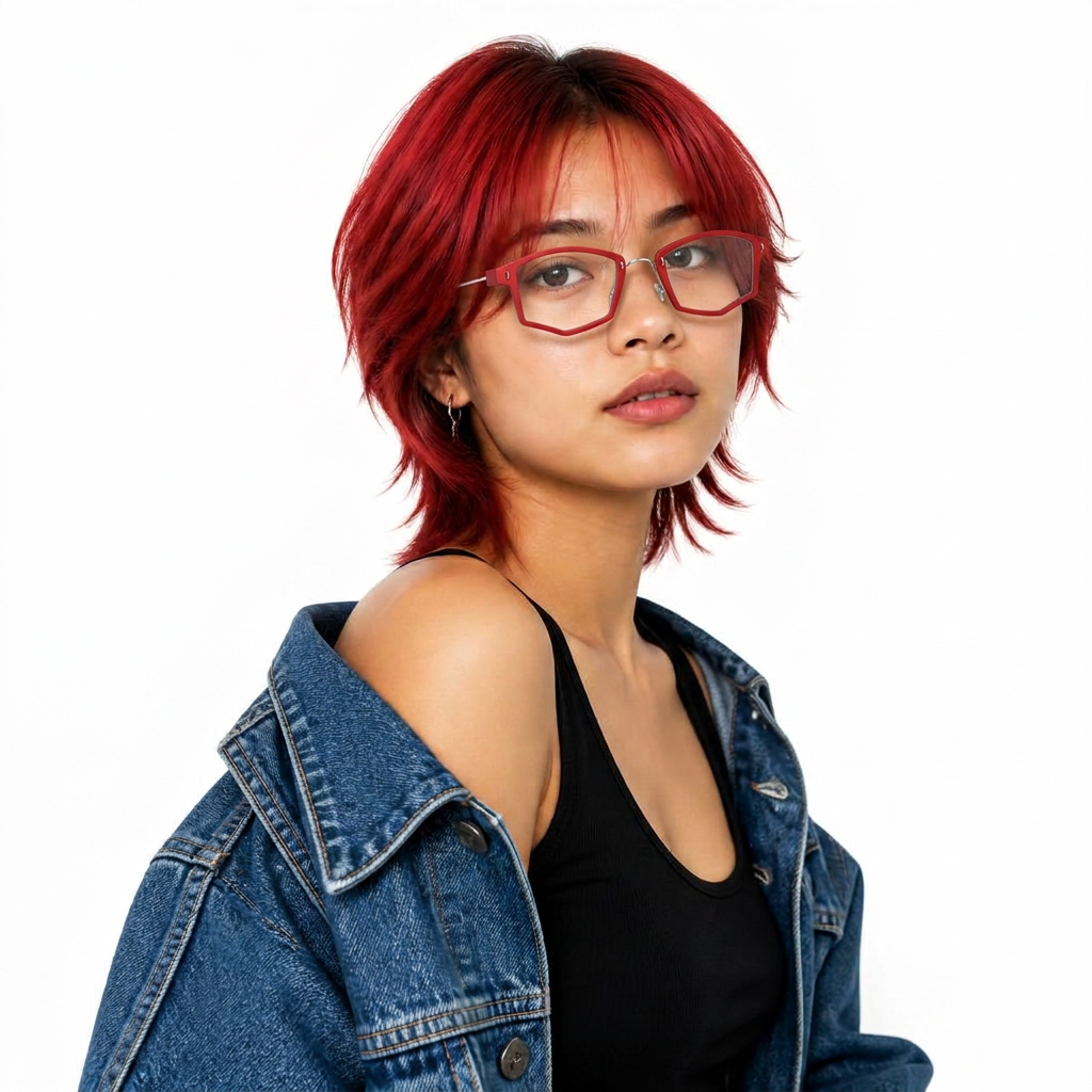 Model wearing Banter in Matte red