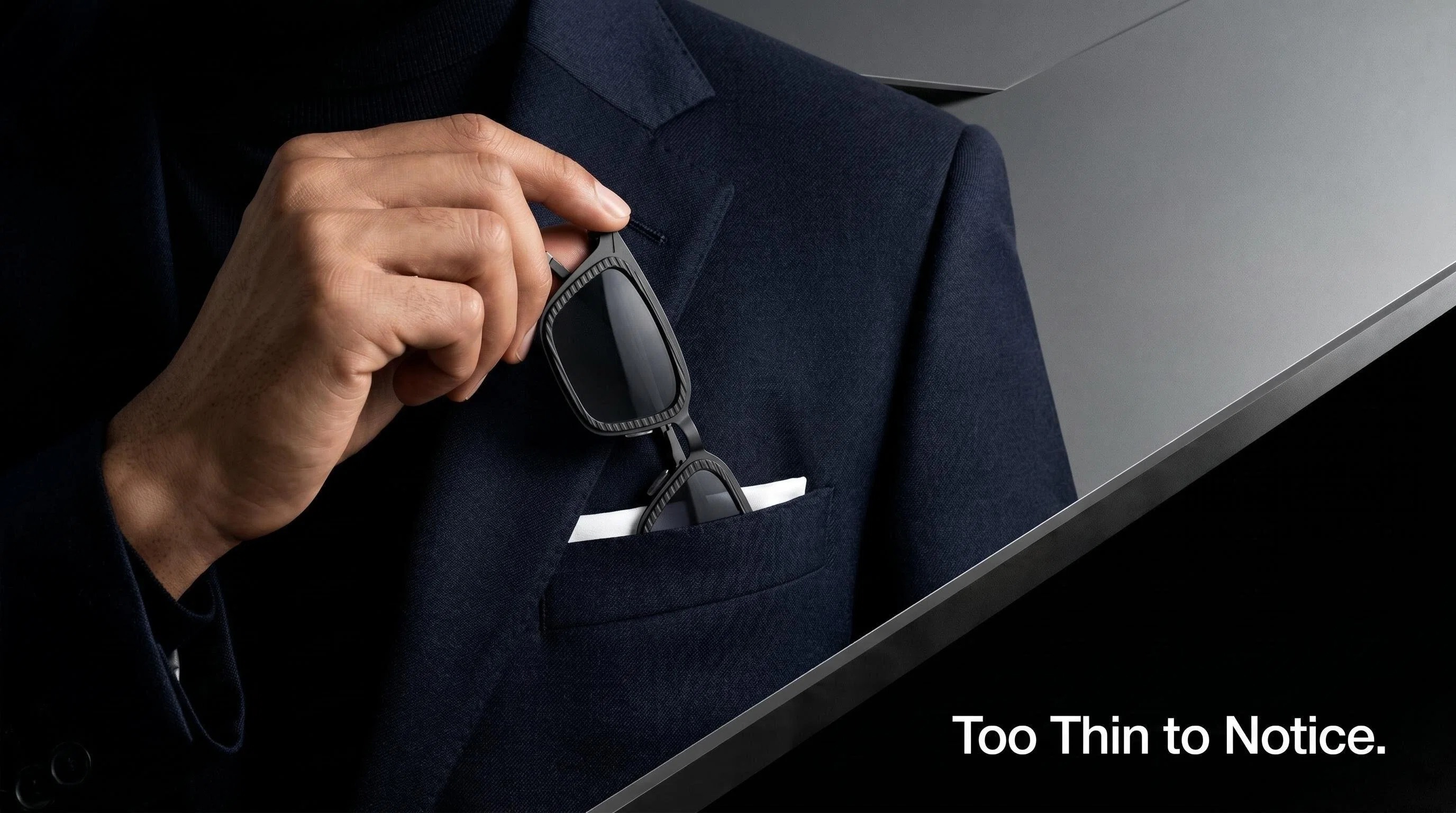 IVVI frame slipped into a suit breast pocket