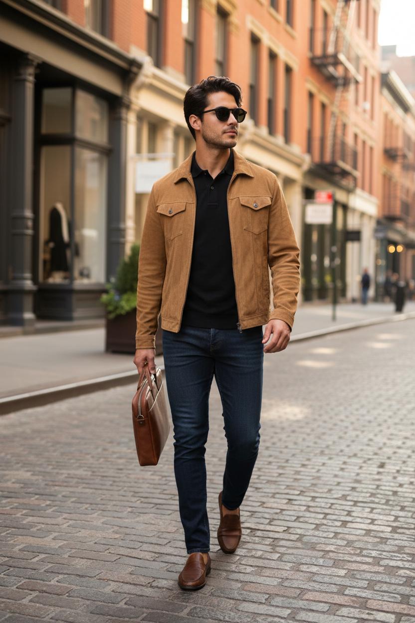 SoHo street — suede jacket